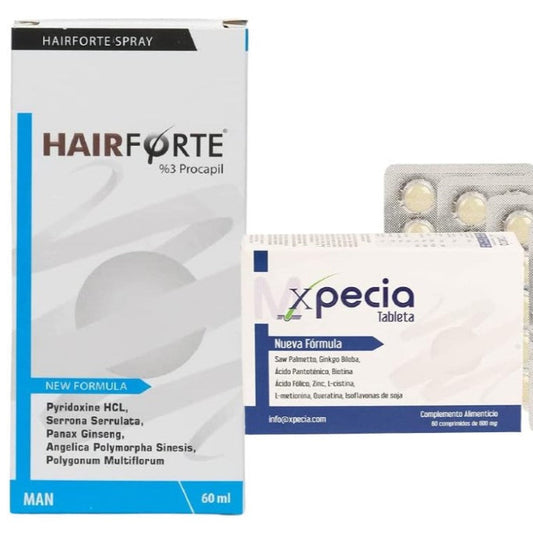 XPECIA Hair Forte Man and Tablet Man Natural Anti-Hair Loss Treatment with Saw Palmetto and Procapil 2in1